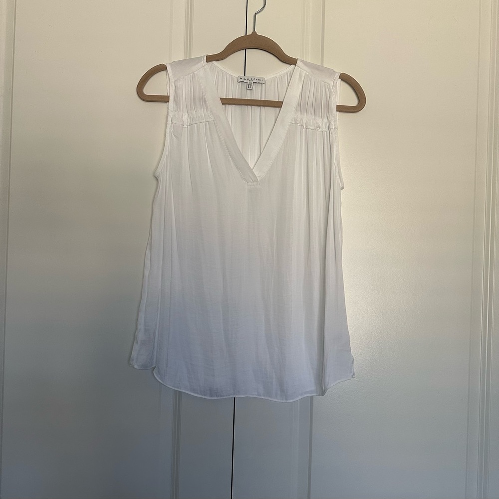 Maison d'Amelie paris Anthropologie white tank top blouse size XS tissue